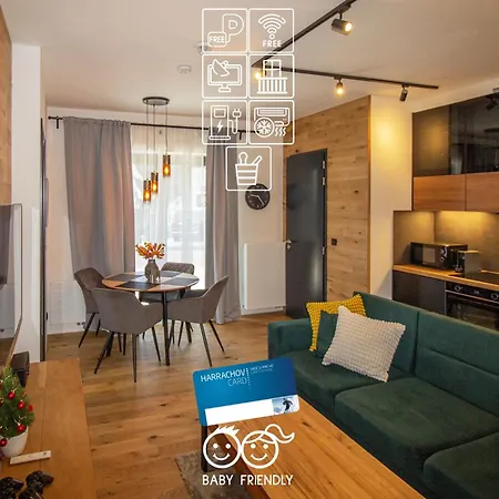 Enjoyharrachov - Atraktivni Slunny Klimatizovany 24 V Centru Harrachova S Velkou Terasou, Saunou, Parkovanim, Wifi-wlan, Sat, Herni Konzoli, Netflix Zdarma A Moznosti Dobijeni Auta Jen 150m Od Lanovky
