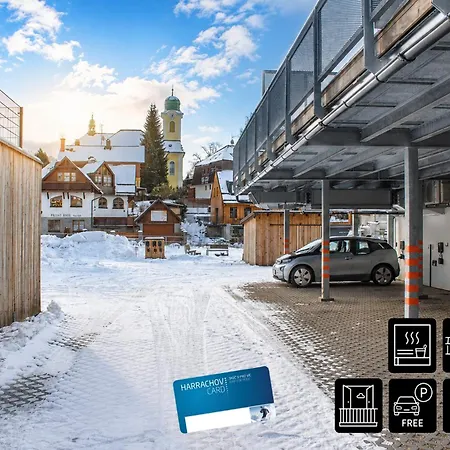 Enjoyharrachov - Atraktivni Slunny Klimatizovany 24 V Centru Harrachova S Velkou Terasou, Saunou, Parkovanim, Wifi-wlan, Sat, Herni Konzoli, Netflix Zdarma A Moznosti Dobijeni Auta Jen 150m Od Lanovky Daire Harrachov